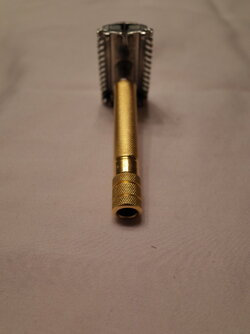 Gillette 1938 Popular #47 Razor, England, Replated Nickel and Gold 1.JPG