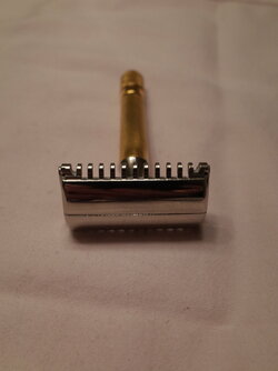 Gillette 1938 Popular #47 Razor, England, Replated Nickel and Gold 6.JPG