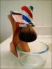 $Oak shave brush shaving stand barber pole.jpg