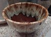 $Roseville Pottery Company Ohio Cobalt Oxide Drip Glaze Lathering Bowl.JPG
