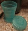 $Stanley Home Products Collapsible Drinking Cup with Pill Container under Lid Marbled Styrene (74.jp