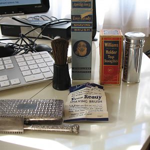 Shaving stuff and Gillette inscribed head