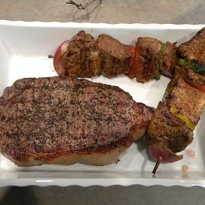 Steak and Kabobs