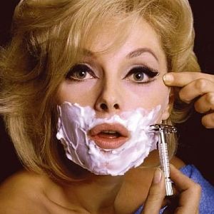 woman shaving with a slim