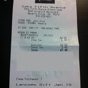 Parma Receipt