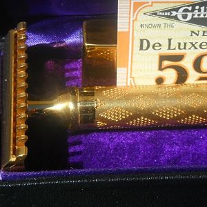 NOS Gillette 1930-31 Criterion Gold ‘New Deluxe’ Razor Set