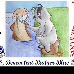 Benevolent Badger Blue Ink