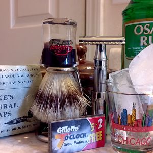 My favorite aftershave: Ice cube rub followed by Osage Rub