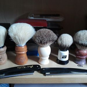 My brushes, and one loaner