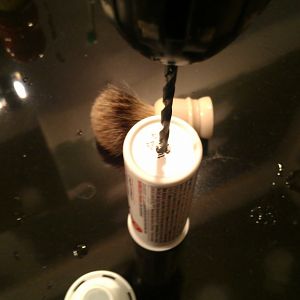 Airborne container brush holder