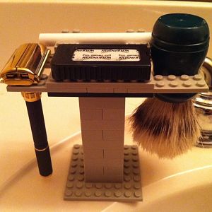 Lego brush and razor stand