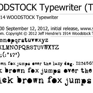 1914 Woodstock typewriter font