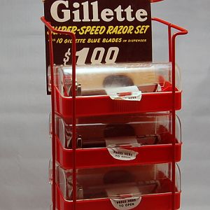 NOS Gillette Super Speed 1949 Set in Counter Display Rack