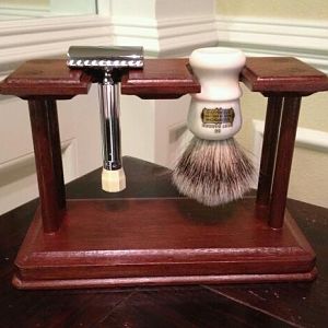 Bamboo Brush and Razor Stand Finished