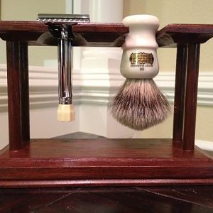 Bamboo Brush and Razor Stand Finished