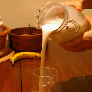 Home made almond milk - raw and organic