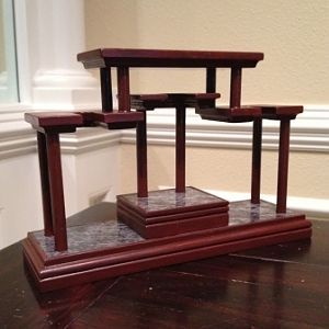 Bamboo-Granite Razor and Brush Stand