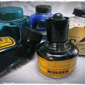 Vintage ink bottles