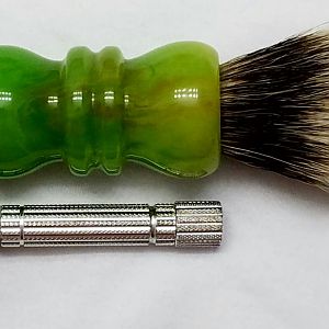 Homade faux jade shaving brush
