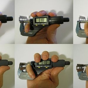 DE Razor Blade Thickness Measurements with Digital Micrometer
