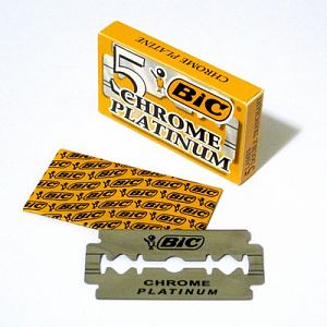 BIC Chrome Platinum - Box and Blades - Angled View