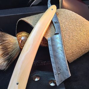 8/8 Koraat Spike point custom damascus blade in ivory by Alfredo