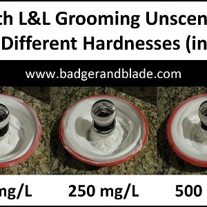 L&L Grooming Lathers with Different Water Hardnesses