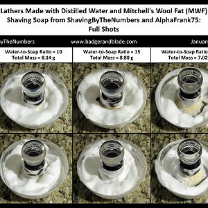 Lather for Mitchell's Wool Fat (MWF) from ShavingByTheNumbers and AlphaFrank75 - Full Shots