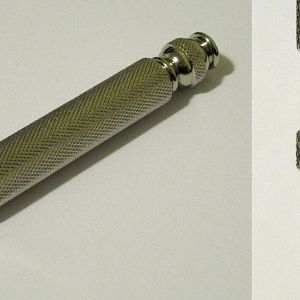 1957 Gillette Tech - Handle - Angled View and Close-Up of Ball End