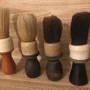 Old Wooded Rubberset Barber Handle Brushes