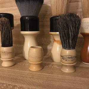 2 Gillette Rubberset Travel Brushes and more