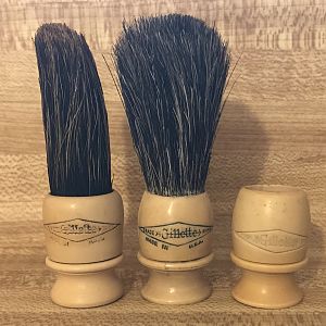 Gillette Rubberset Brushes with Travel Kits